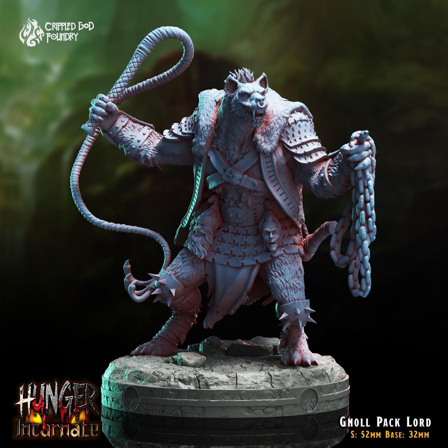 Gnoll Pack Lord - 28mm to 32mm RPG Miniature for Tabletop Gaming - Unpainted Tabletop RPG Villain Miniature