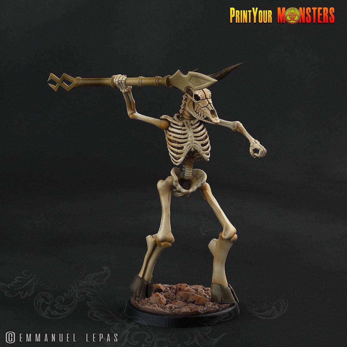 Bone Minotaurs - 32mm Skeleton Minotaur Miniatures for Dungeons and Dragons, Shadowdark and other RPG's - Unpainted