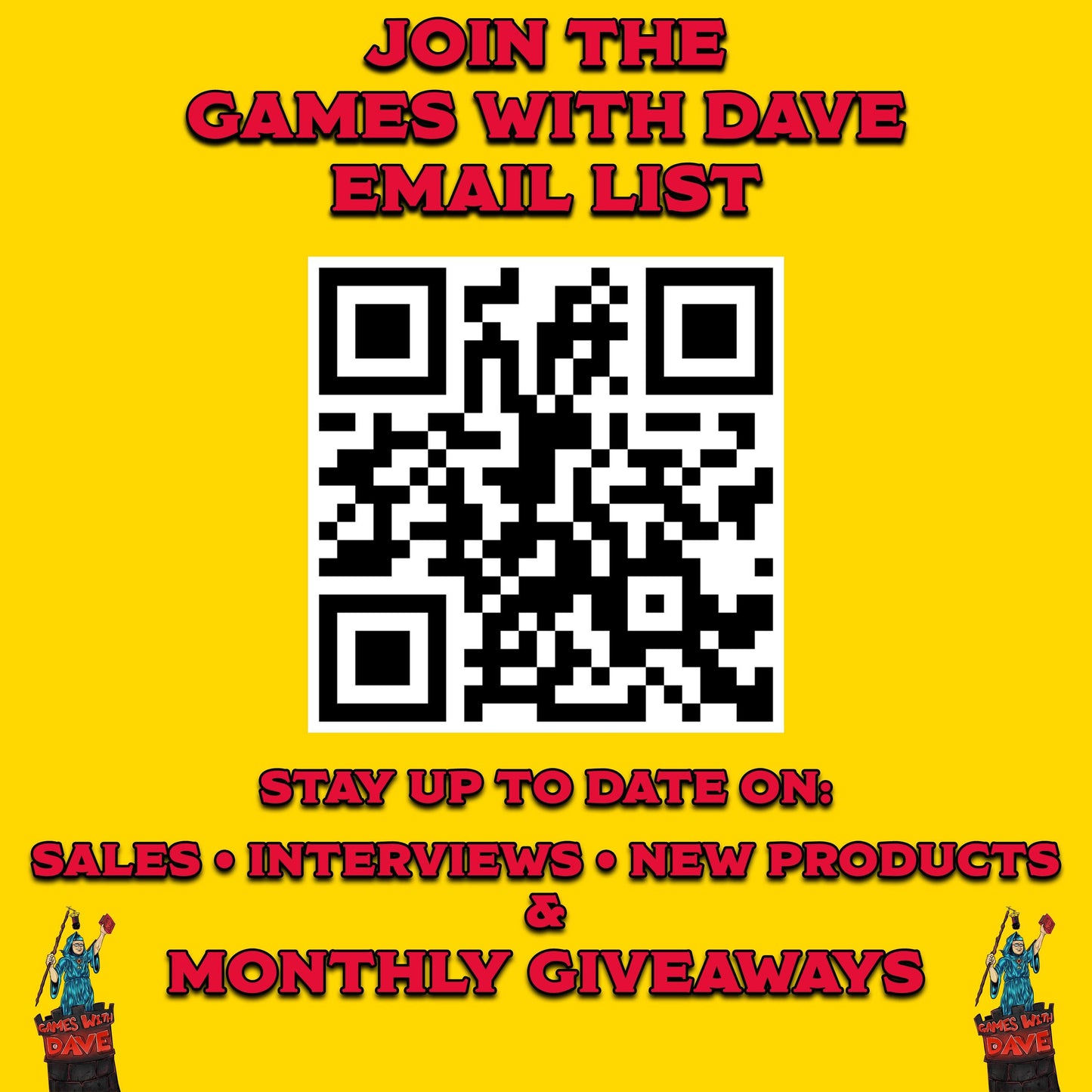 a yellow poster with a qr code on it