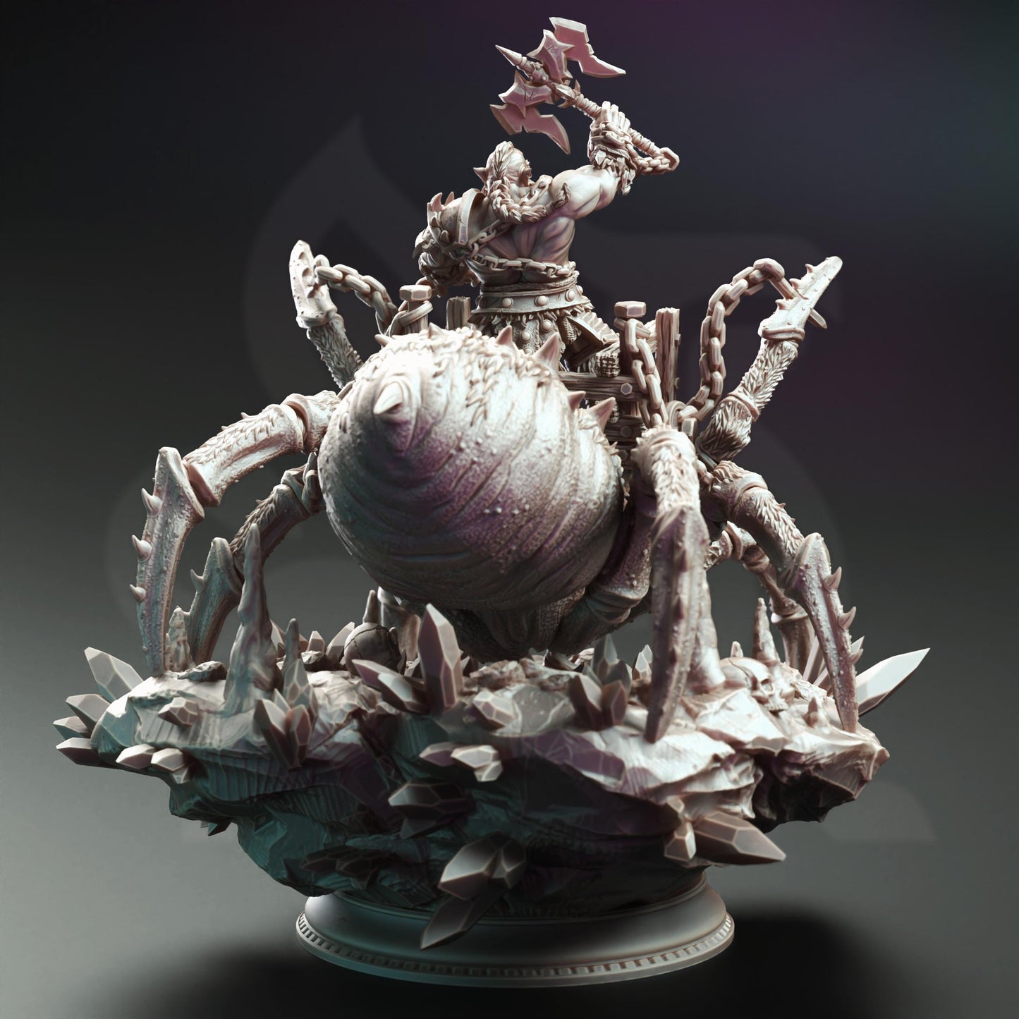 Shiasirix, Korthart's Faithful Spider Steed - 32mm Miniature for Dungeons and Dragons, Shadowdark and other RPG's - Unpainted