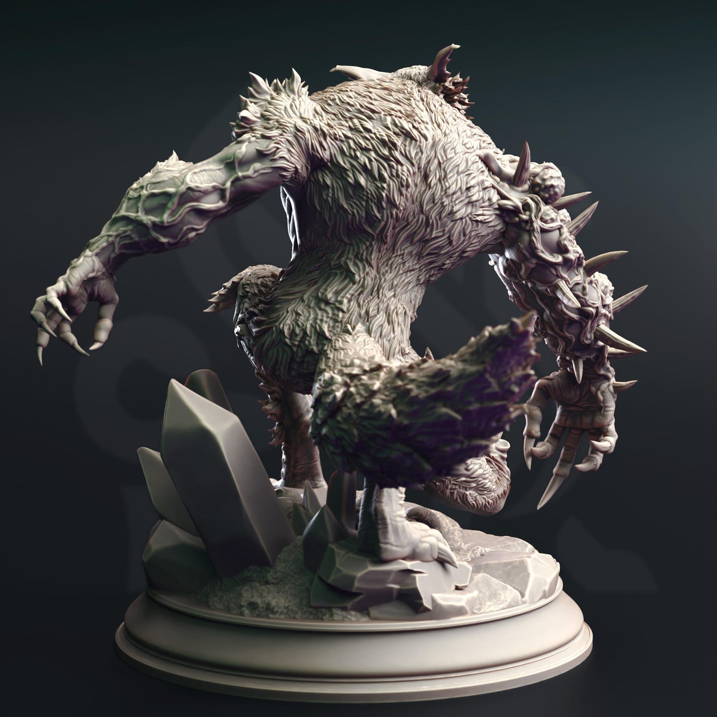 Garra de Sangre, Hombre Lobo Abominable de Gran Tamaño - Miniatura de rol de terror gótico DND - 32 mm - Sin pintar