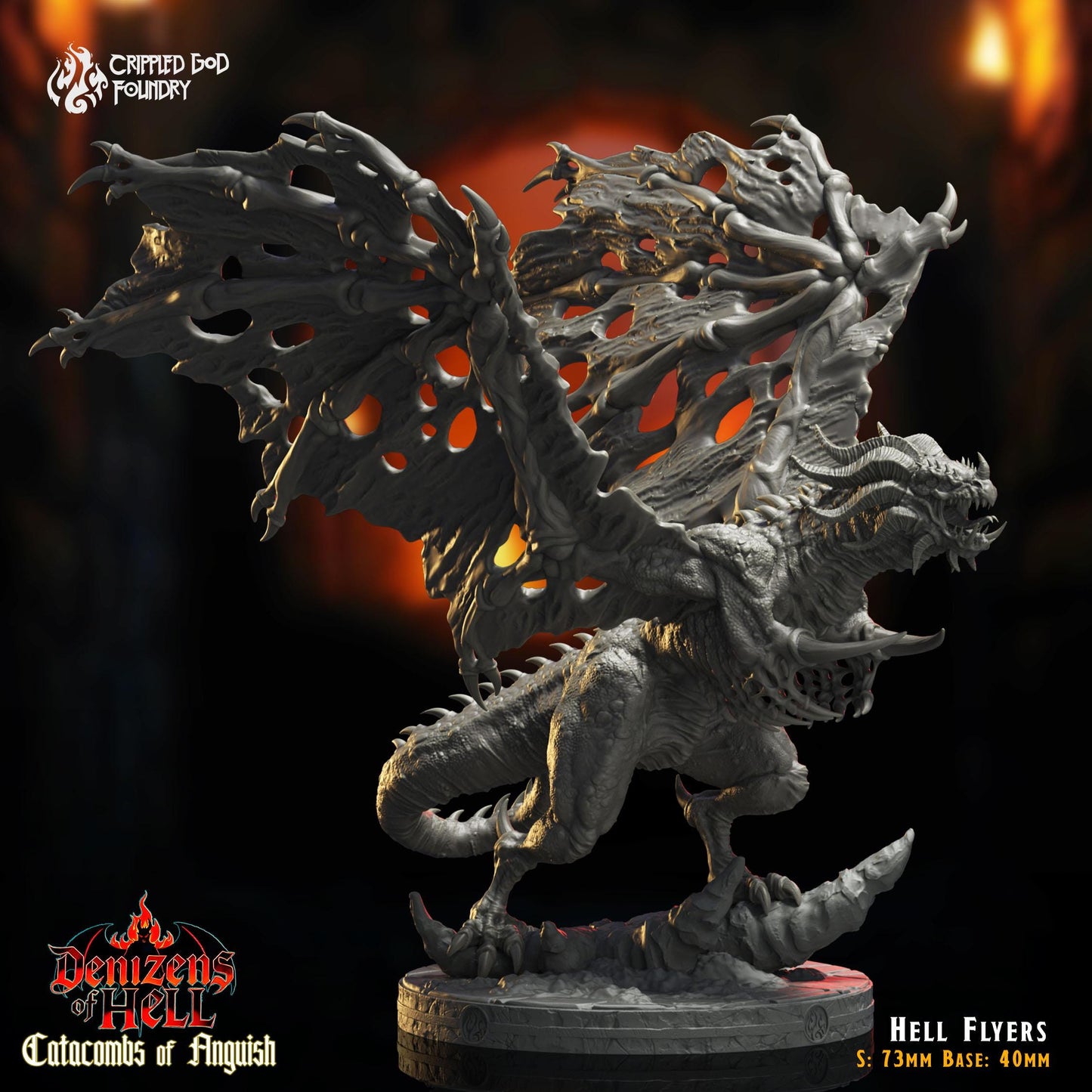 Hell Flyers - Flying Demon Miniatures for Tabletop RPG's - Unpainted Miniature