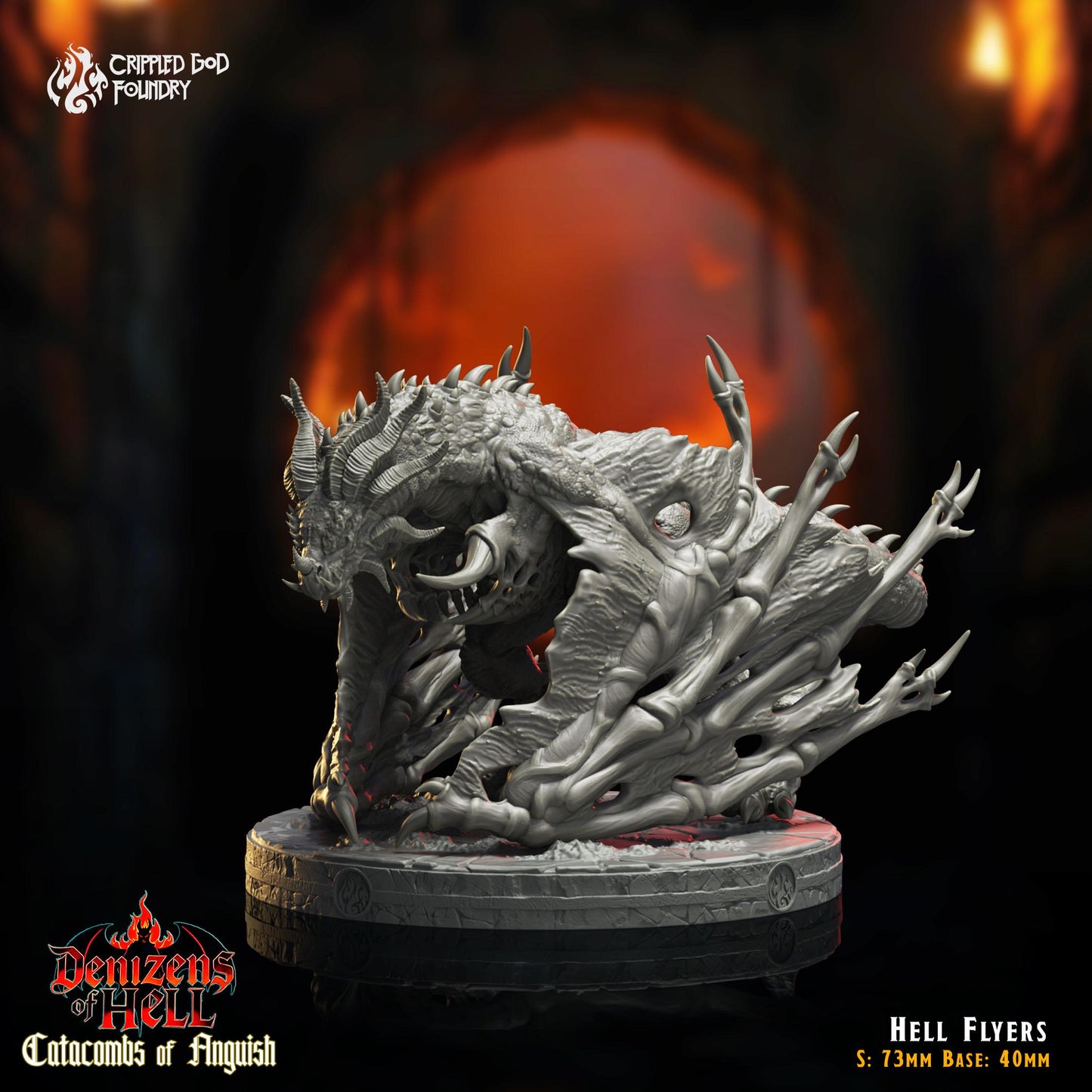 Hell Flyers - Flying Demon Miniatures for Tabletop RPG's - Unpainted Miniature