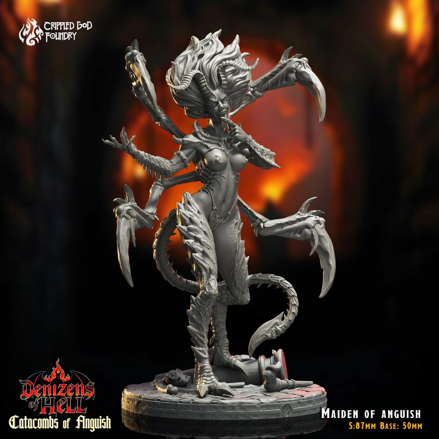 Maiden of Anguish - Miniature de jeu de rôle imprimée en 3D - Cadeau pour joueur de jeu de rôle et maître de donjon