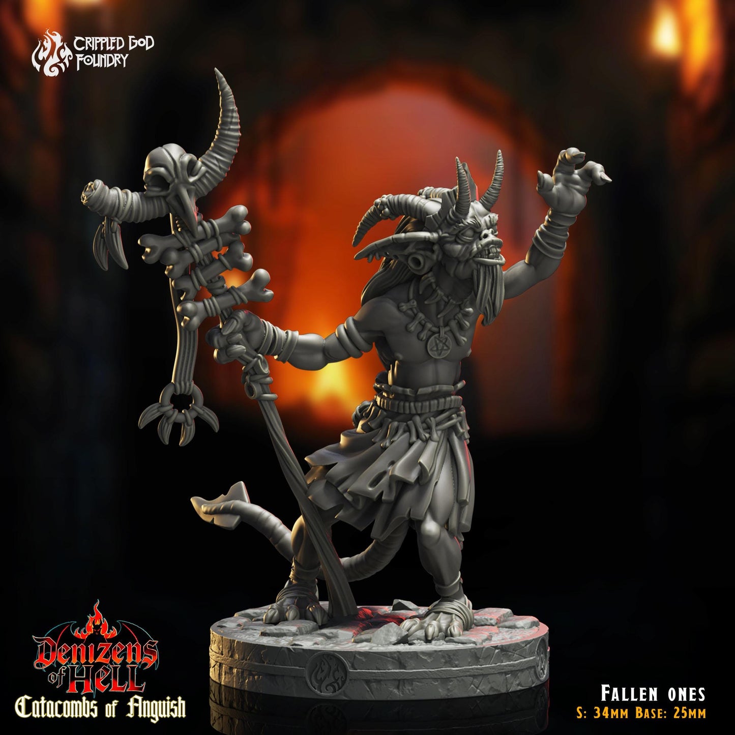 Figurines de démons The Fallen Ones pour jeux de rôle sur table - échelles de 28 mm à 32 mm