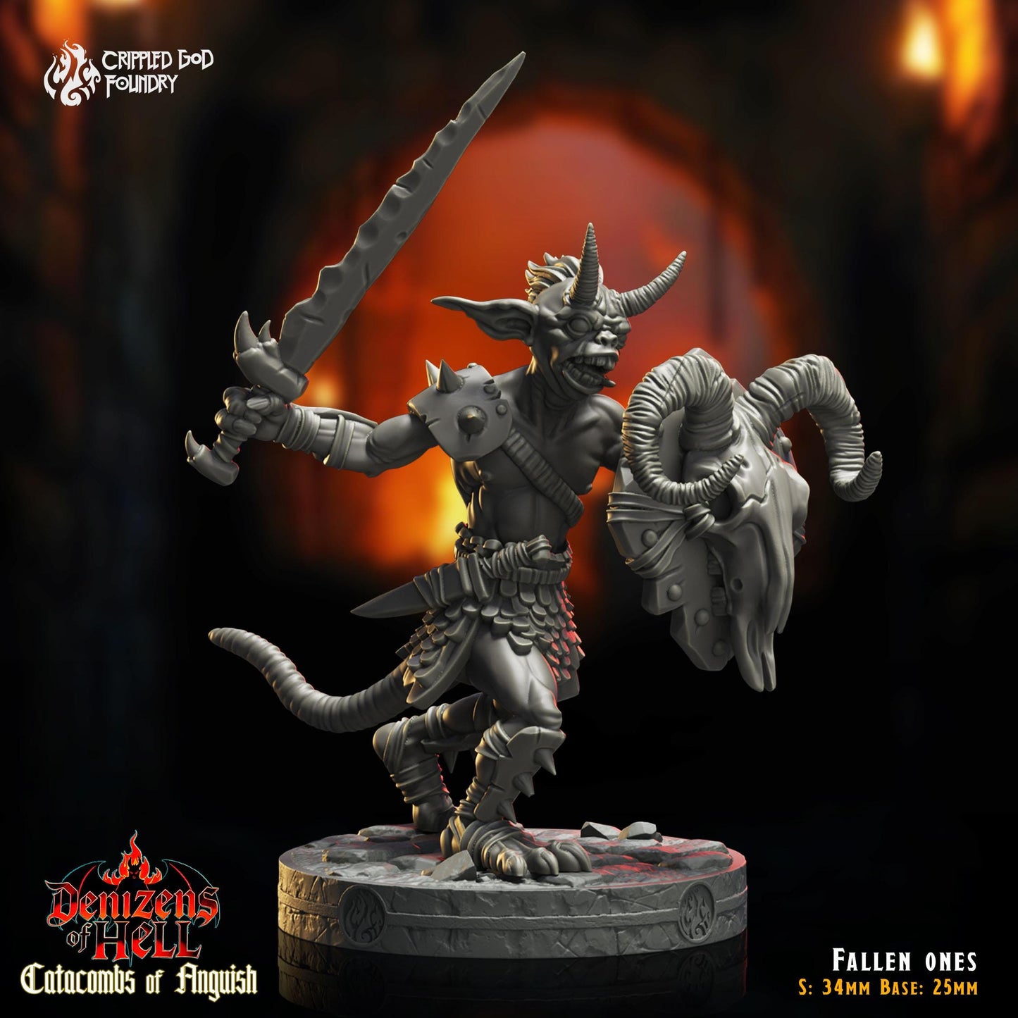 Figurines de démons The Fallen Ones pour jeux de rôle sur table - échelles de 28 mm à 32 mm