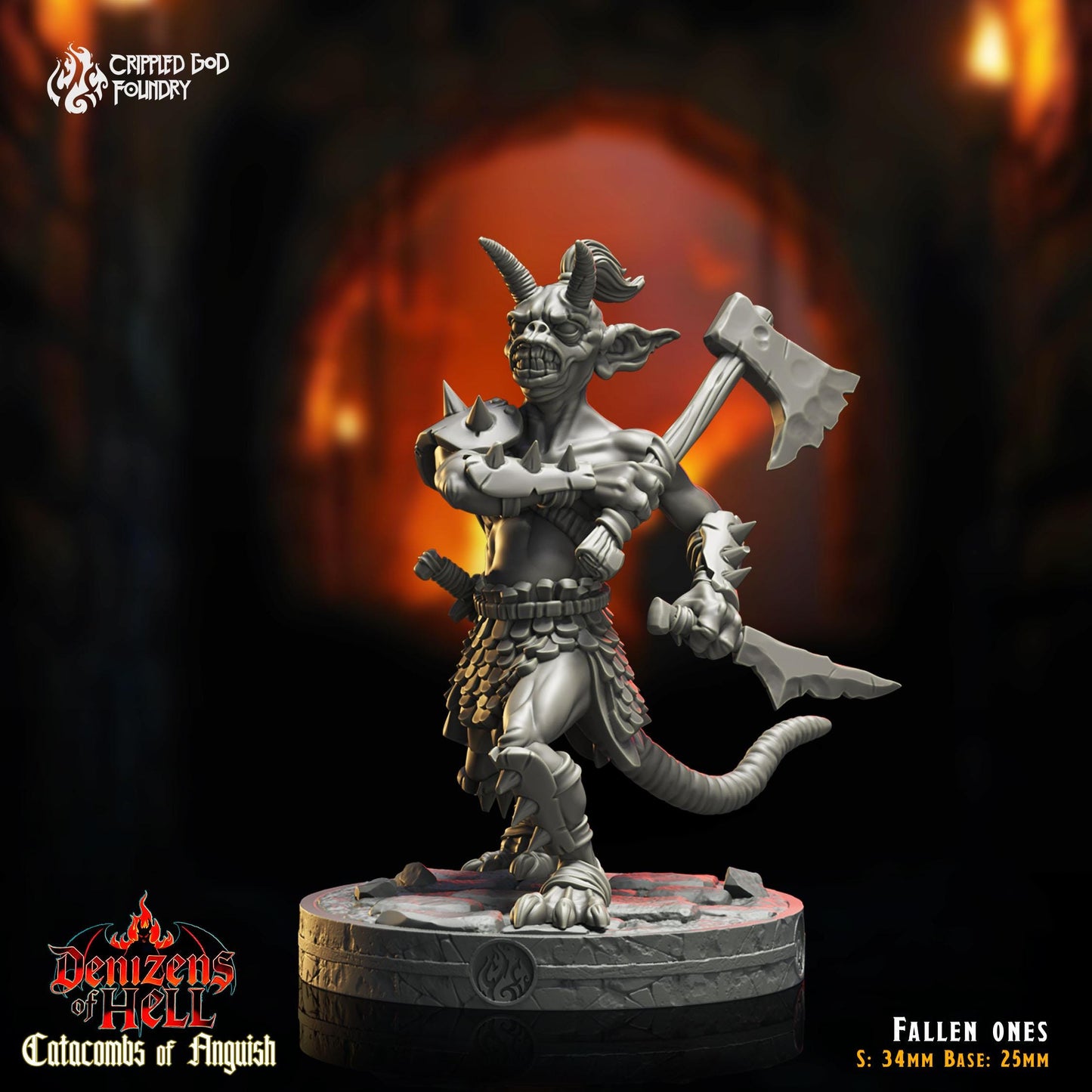 Figurines de démons The Fallen Ones pour jeux de rôle sur table - échelles de 28 mm à 32 mm