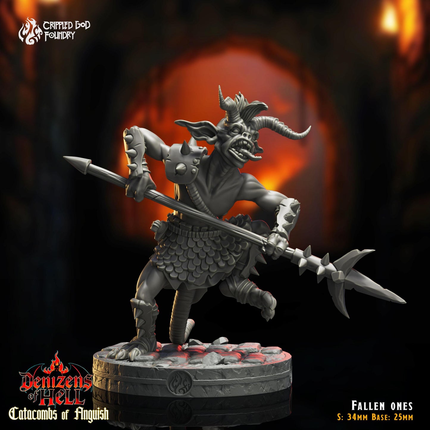 Figurines de démons The Fallen Ones pour jeux de rôle sur table - échelles de 28 mm à 32 mm