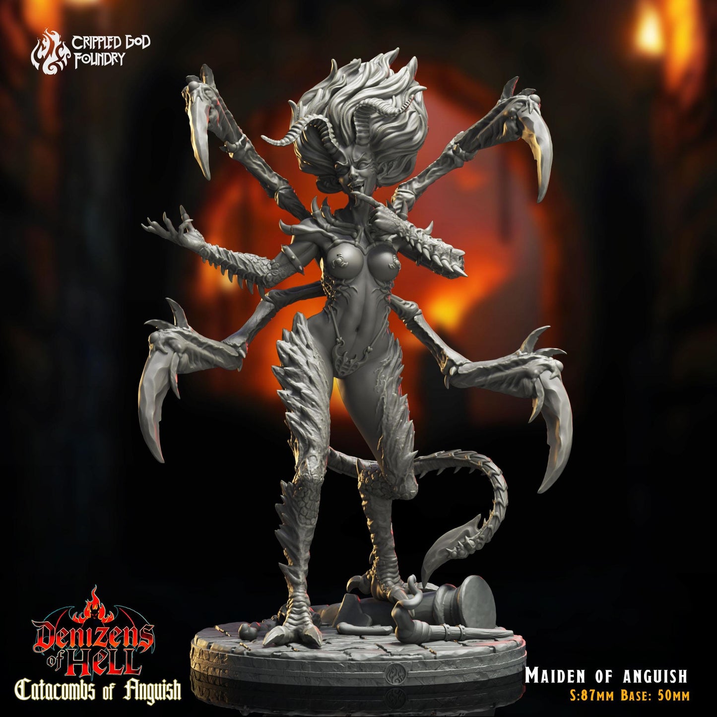 Maiden of Anguish - Miniature de jeu de rôle imprimée en 3D - Cadeau pour joueur de jeu de rôle et maître de donjon