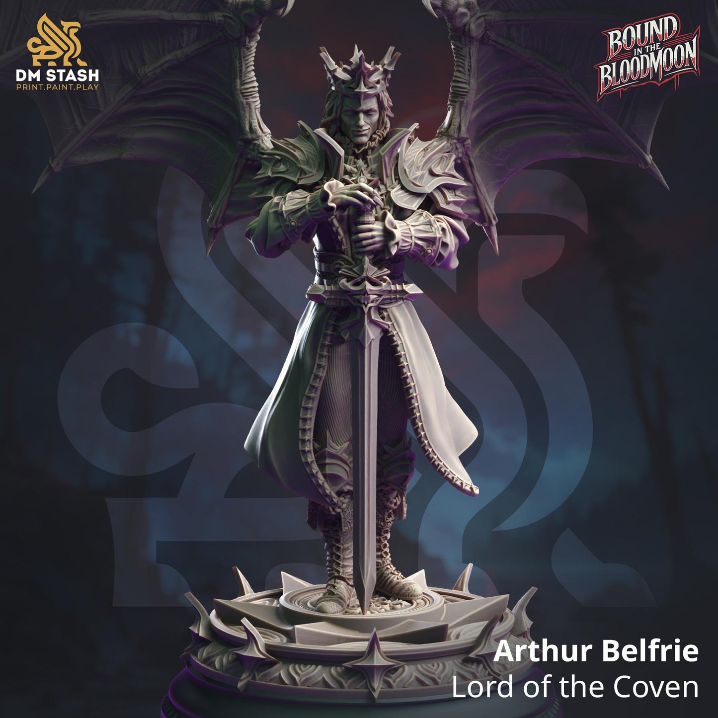 Arthur Belfrie - Seigneur du Coven - Figurine DND - 32 mm et 75 mm disponibles - Non peinte