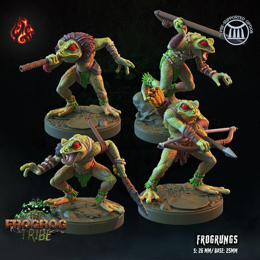 Frogrung Assassins - Miniatura de monstruo de rol de 28 mm a 32 mm para juegos de mesa - Miniaturas de Frog Assassin - Miniatura DND sin pintar
