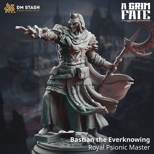 Bastian l'Éternel-Savoir - Psionique Royal - Figurine 75 mm ou 32 mm pour Donjons et Dragons 5e édition et autres jeux de rôle - Non peinte