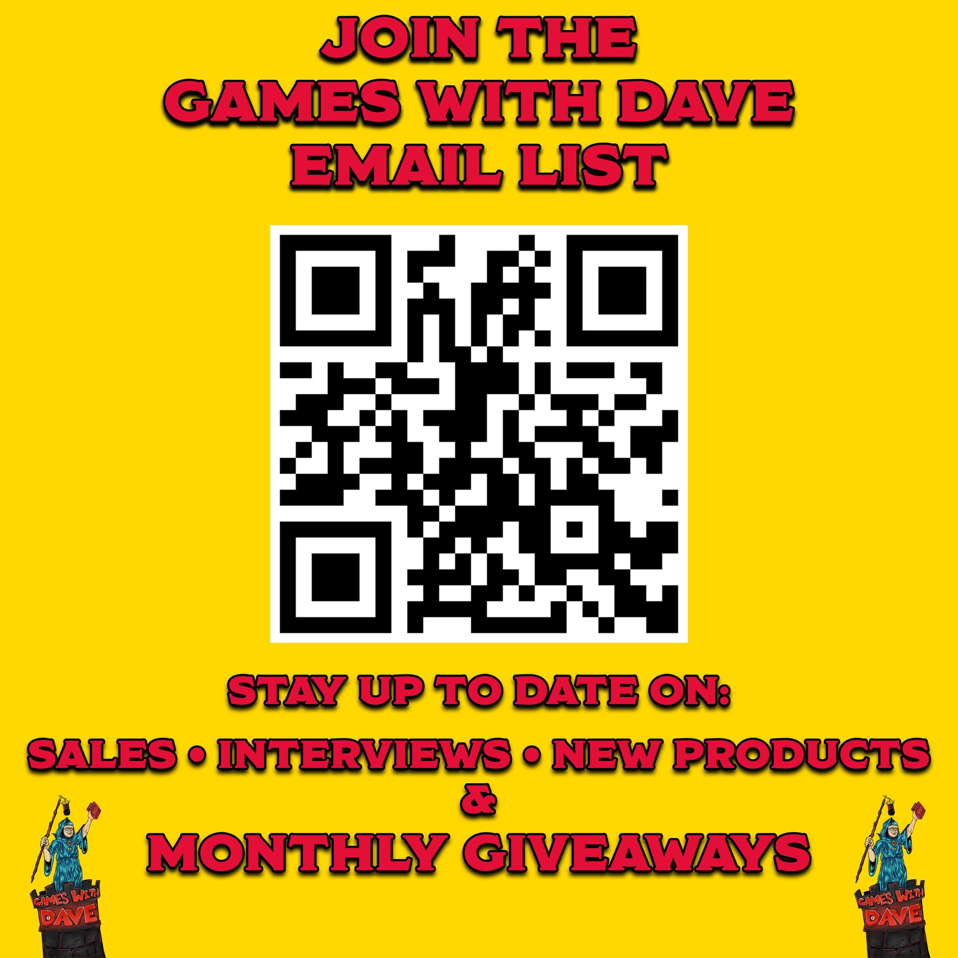 a yellow poster with a qr code on it