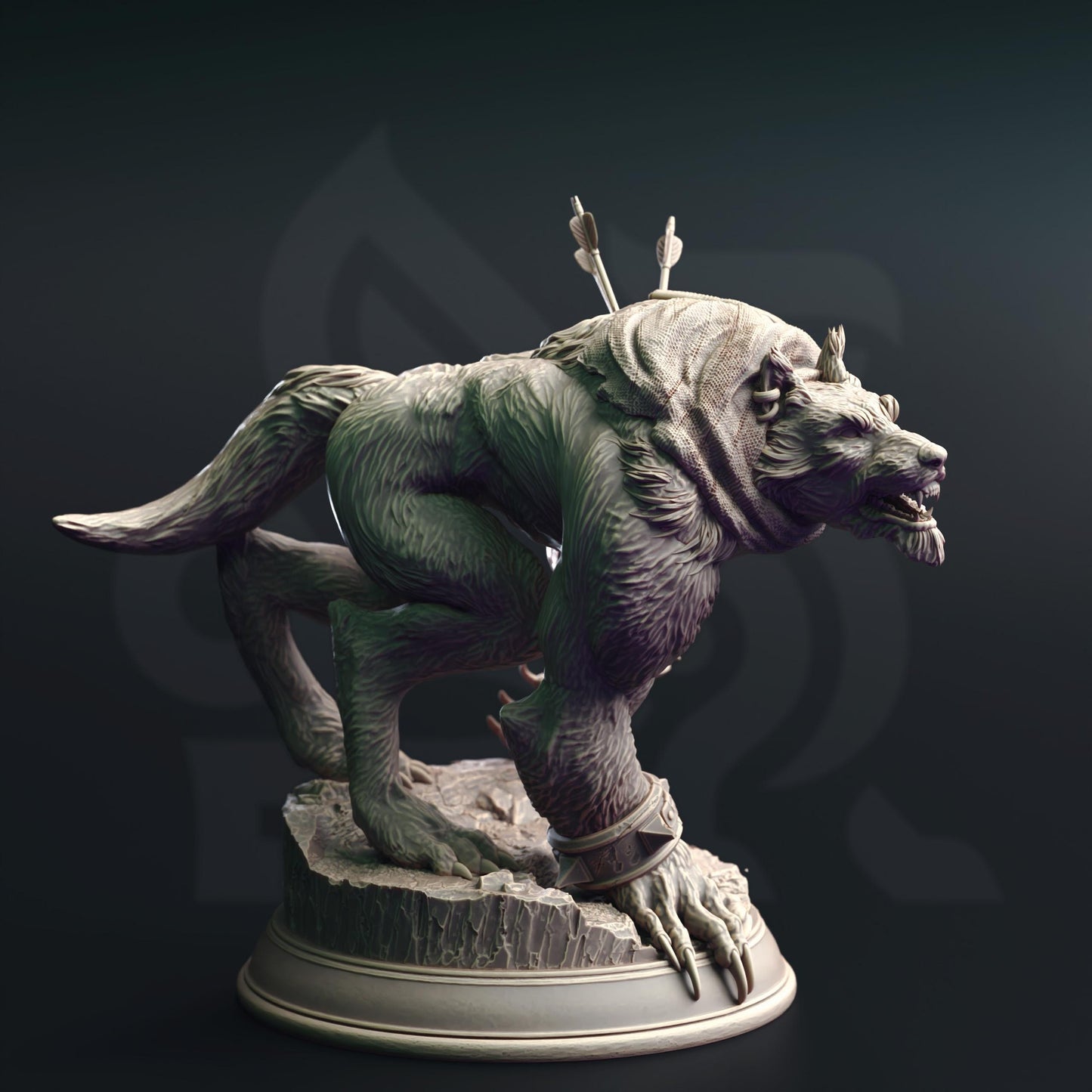 Guerreros hombres lobo - Individual o conjunto de 3 - Miniatura de terror RPG de 32 mm - Miniatura DND - Sin pintar