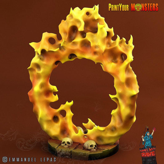 Portal del Fuego Infernal: perfecto para una aventura de DnD de Halloween espeluznante (sin pintar)