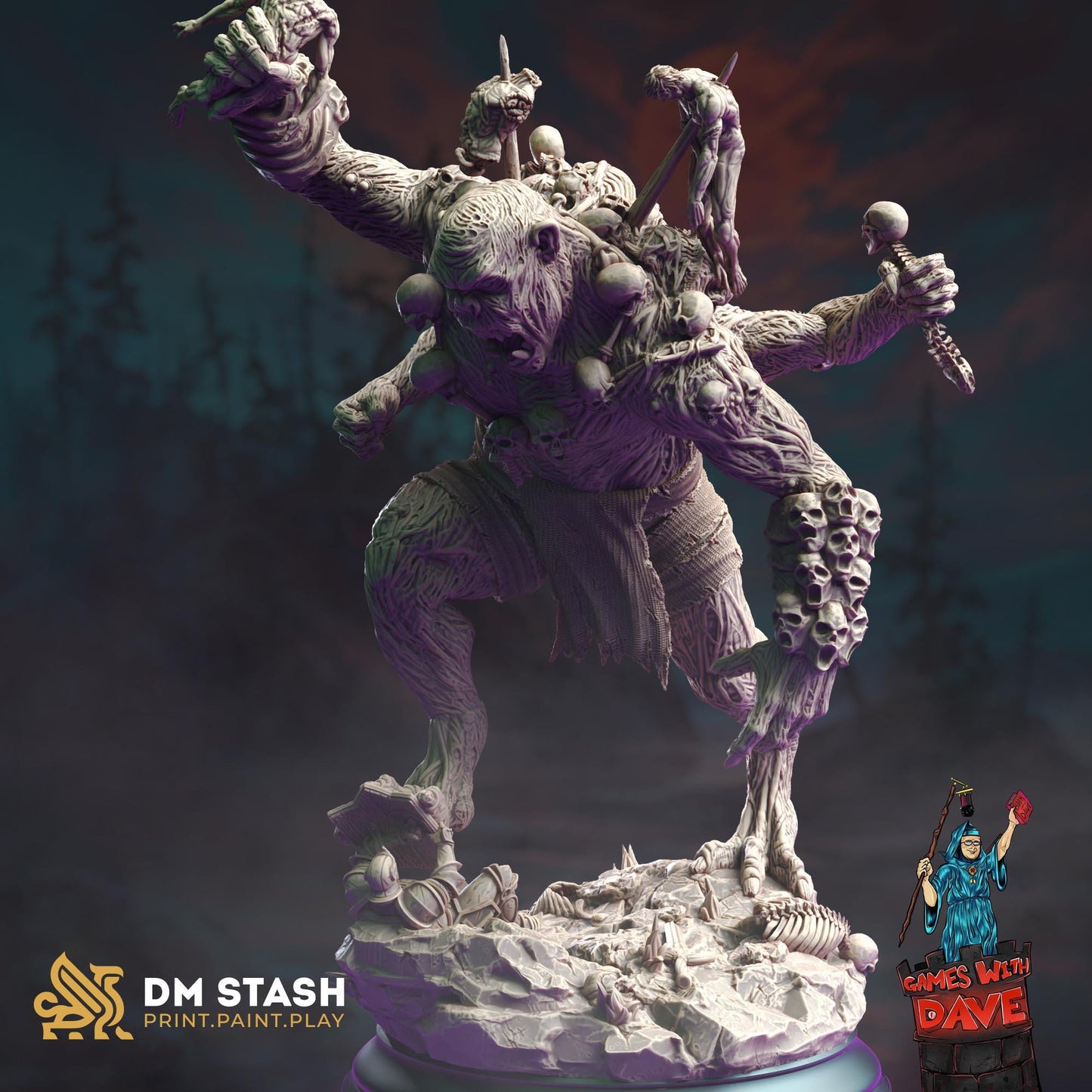 Shambling Corpse Collector - Large DND Monster Miniature - 32mm RPG Mini - Unpainted