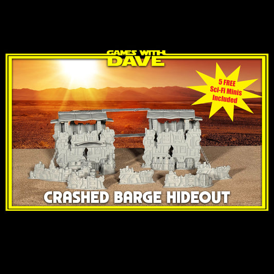 Crash Site Camp - 3d Printed Star Wars Legion Terrain - Includes 5 Free Sci-Fi Minis