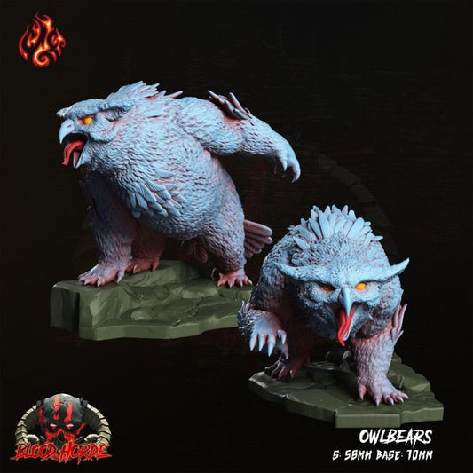 Miniatures de RPG Owlbear imprimées en 3D - 58 mm de haut pour vos aventures sur table - Miniature non peinte
