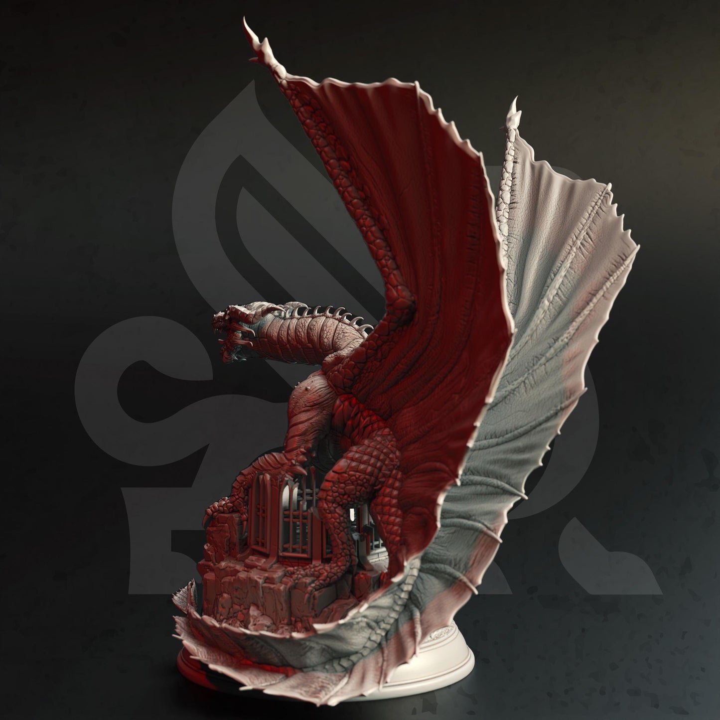 Aurestia, Ancient Golden Dragon - RPG Miniature - 3D Printed DND Dragon - Unpainted DND Mini