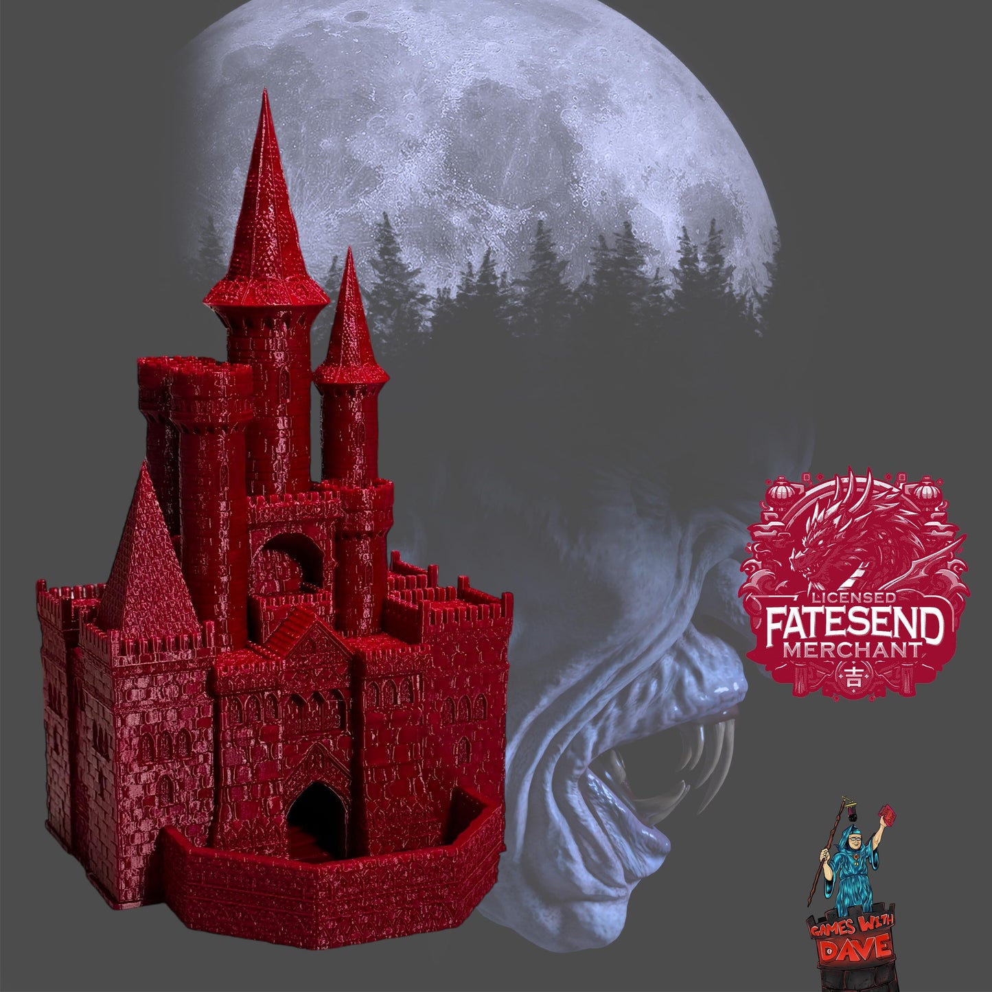 Gothic Vampire Dice Tower for TTRPG's - Available in Multiple Colors - By Fates End