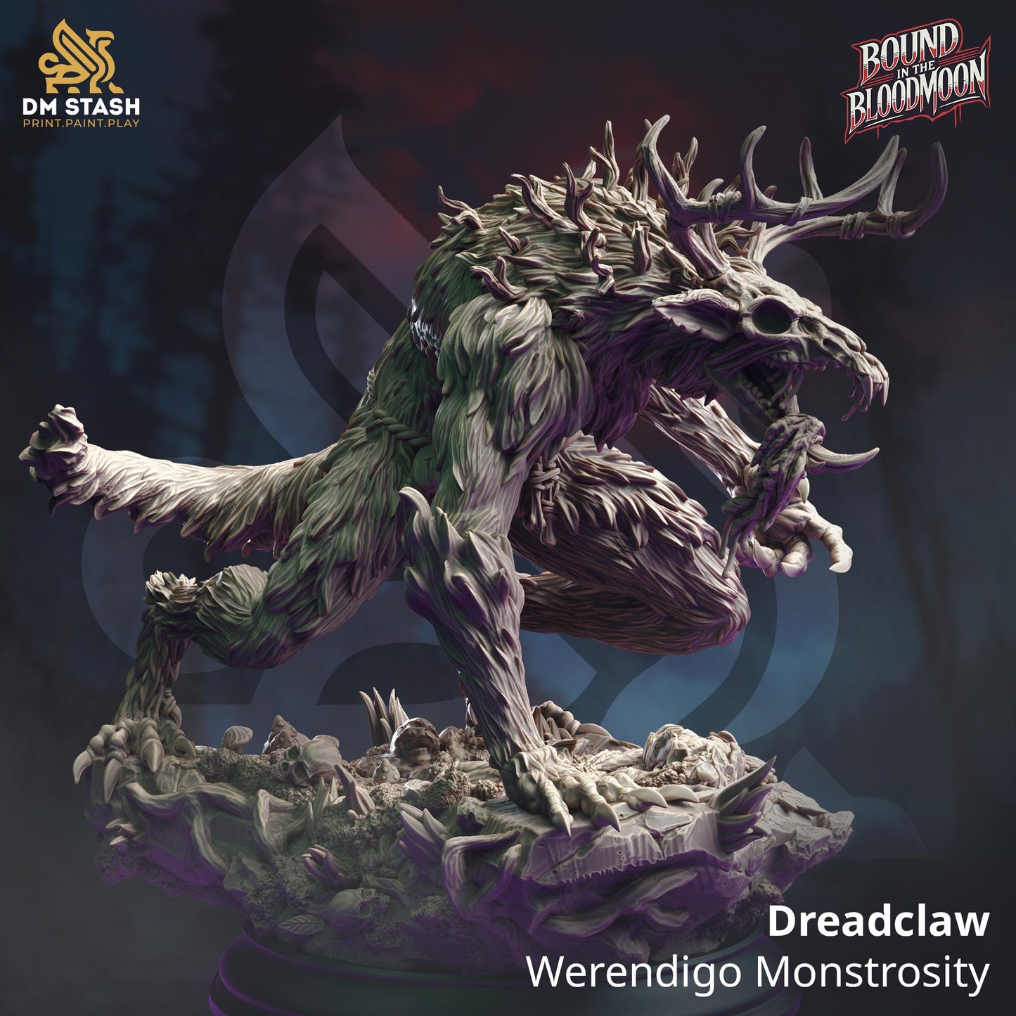 Garra Temible - Monstruo Hombre Lobo - Miniatura DND grande de 32 mm - Miniatura para juego de rol - Miniatura de Hombre Lobo sin pintar