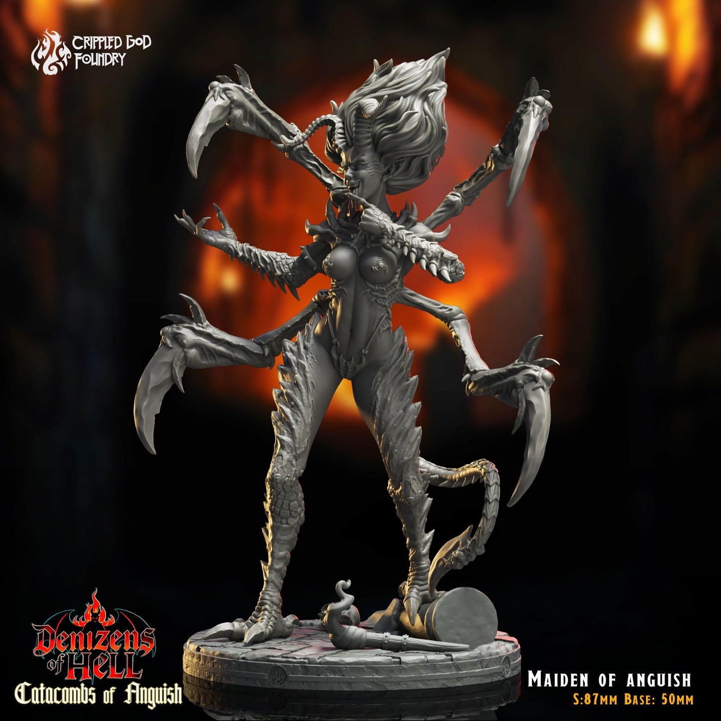 Maiden of Anguish - Miniature de jeu de rôle imprimée en 3D - Cadeau pour joueur de jeu de rôle et maître de donjon