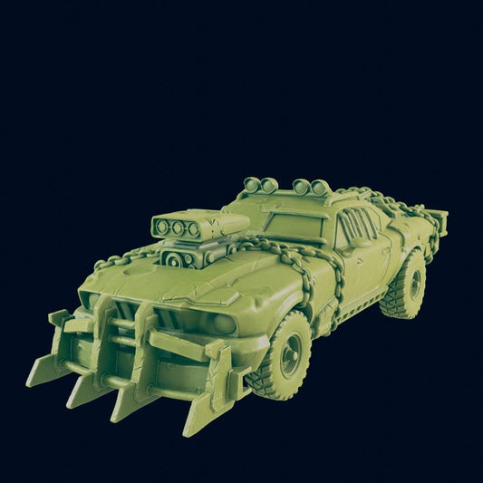Miniature de voiture post-apocalyptique Wasteland Marauder - Conçue par EC3D - Terrain RPG de 28 mm à 32 mm