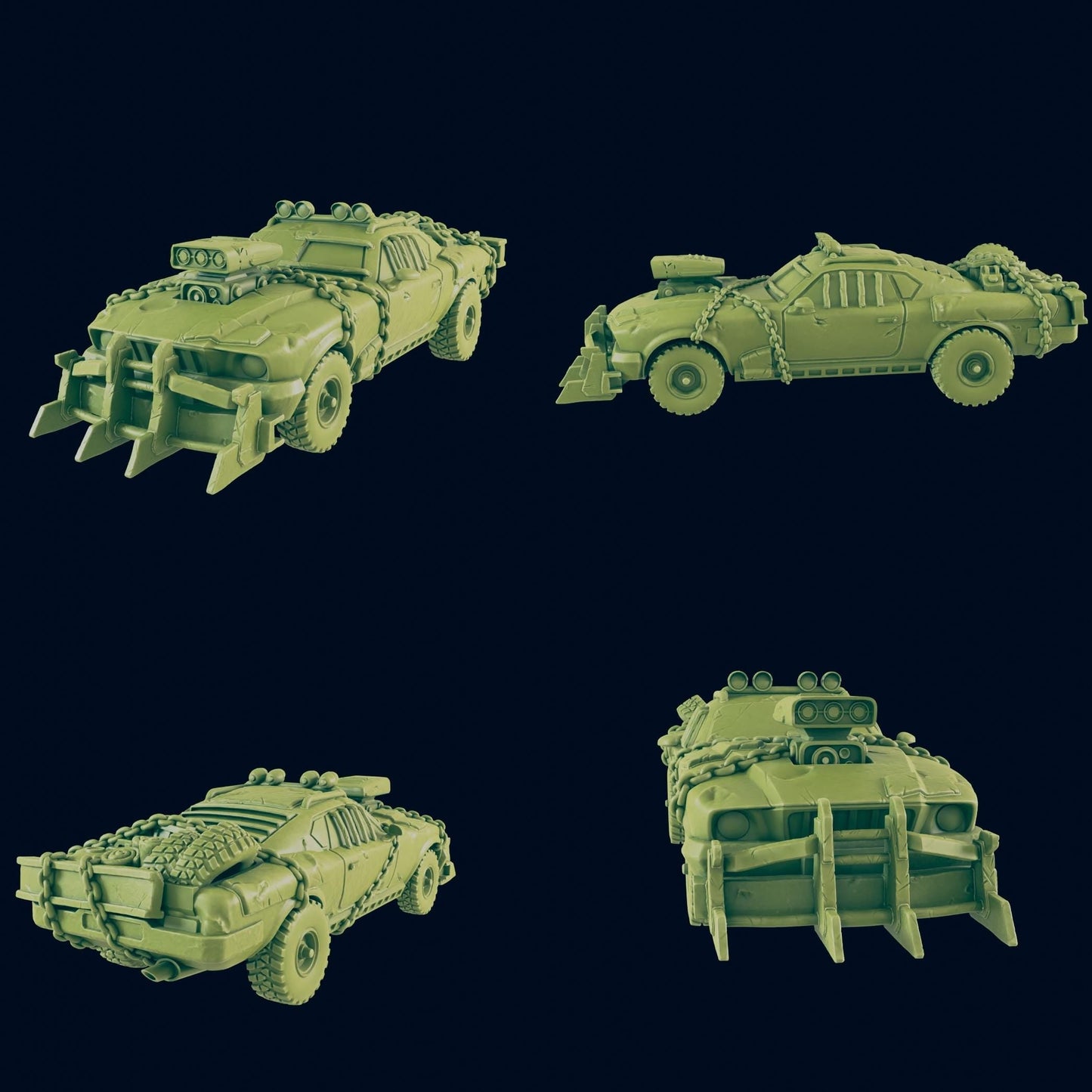 Miniature de voiture post-apocalyptique Wasteland Marauder - Conçue par EC3D - Terrain RPG de 28 mm à 32 mm